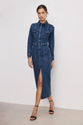 Premium FIT FOR SUCCESS LONG SLEEVE MIDI DRESS INDIGO724