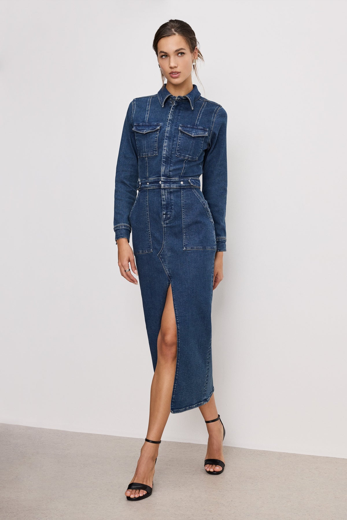 Premium FIT FOR SUCCESS LONG SLEEVE MIDI DRESS INDIGO724