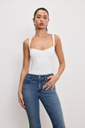 Premium SWEETHEART SCULPTING TANK BODYSUIT WHITE001