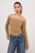 Premium OFF SHOULDER PLUSH TOP WARM CARAMEL003