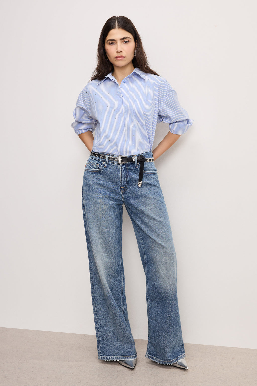 Premium GOOD EASE PETITE RELAXED JEANS INDIGO575