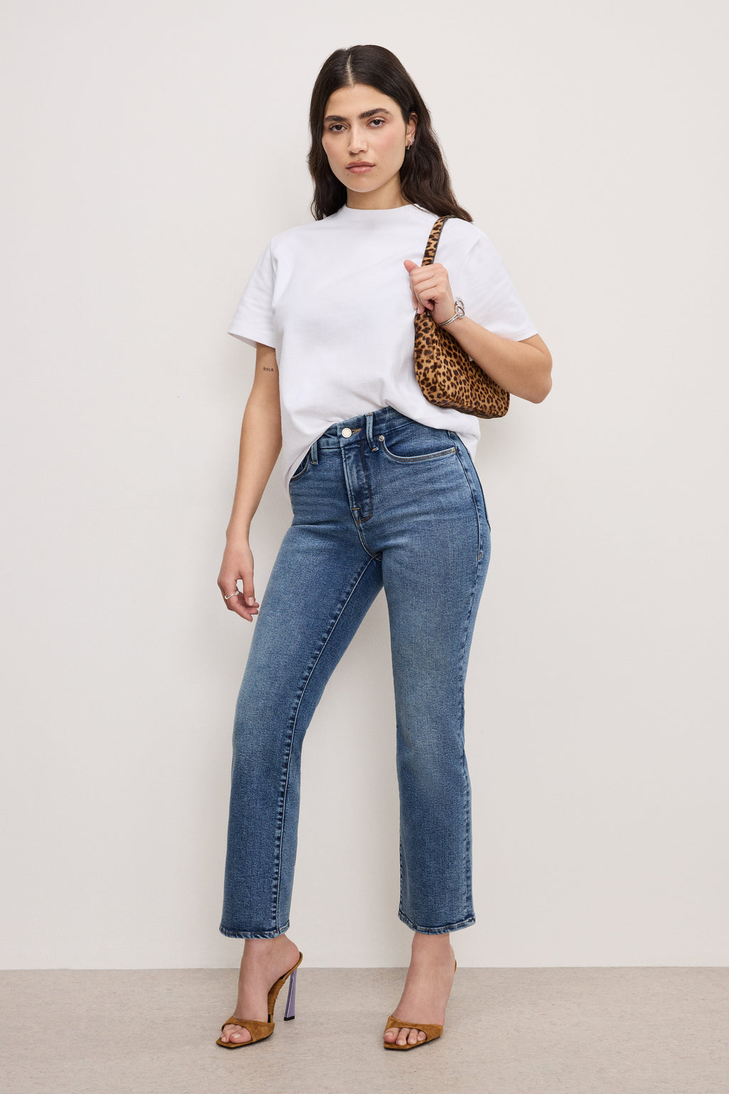 Premium GOOD PETITE STRAIGHT COMPRESSION JEANS INDIGO254