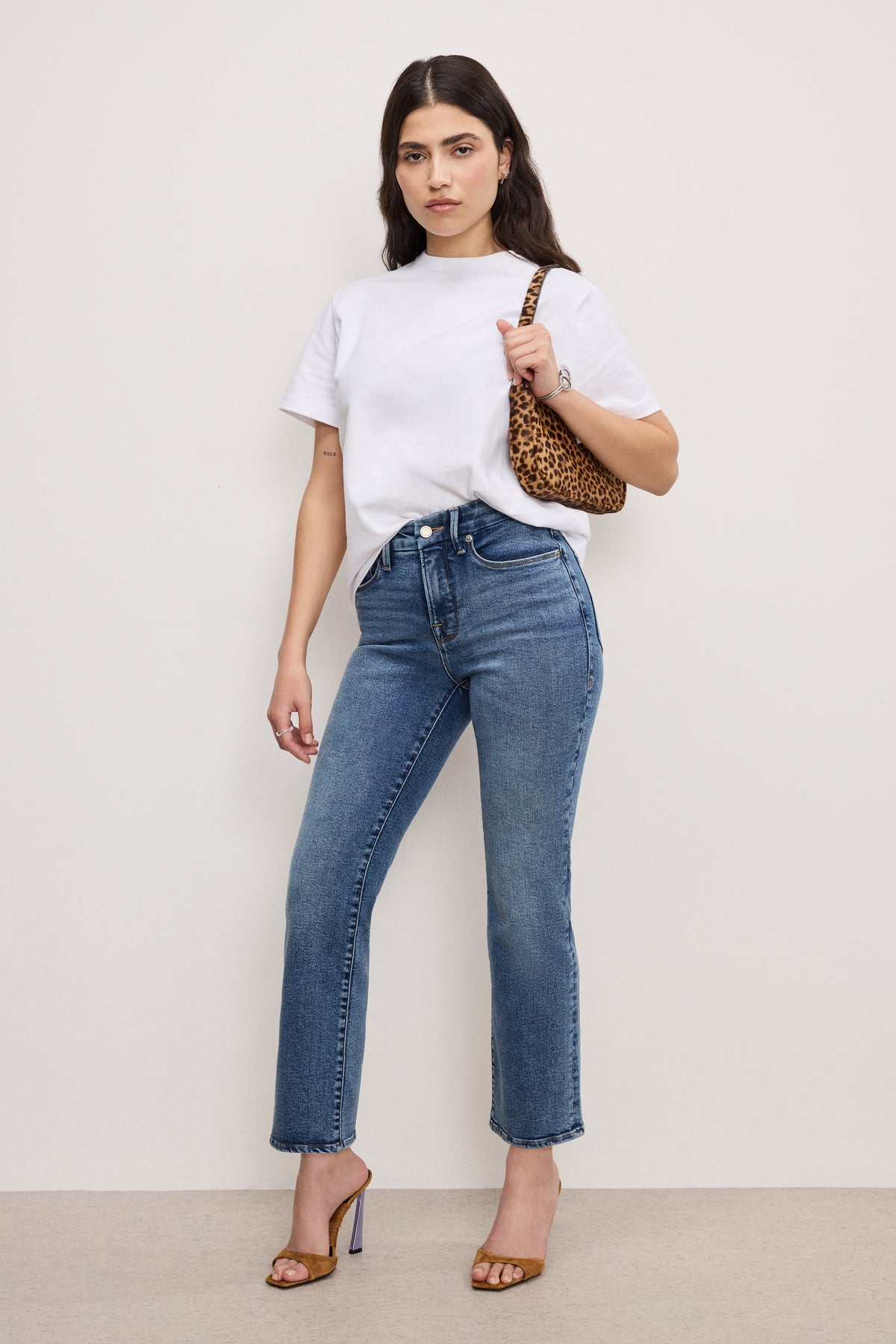 Premium GOOD PETITE STRAIGHT COMPRESSION JEANS INDIGO254