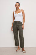 Premium CARGO CROPPED TWILL PANTS FATIGUE001