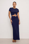 Premium STRETCH JERSEY MAXI SKIRT HORIZON INK