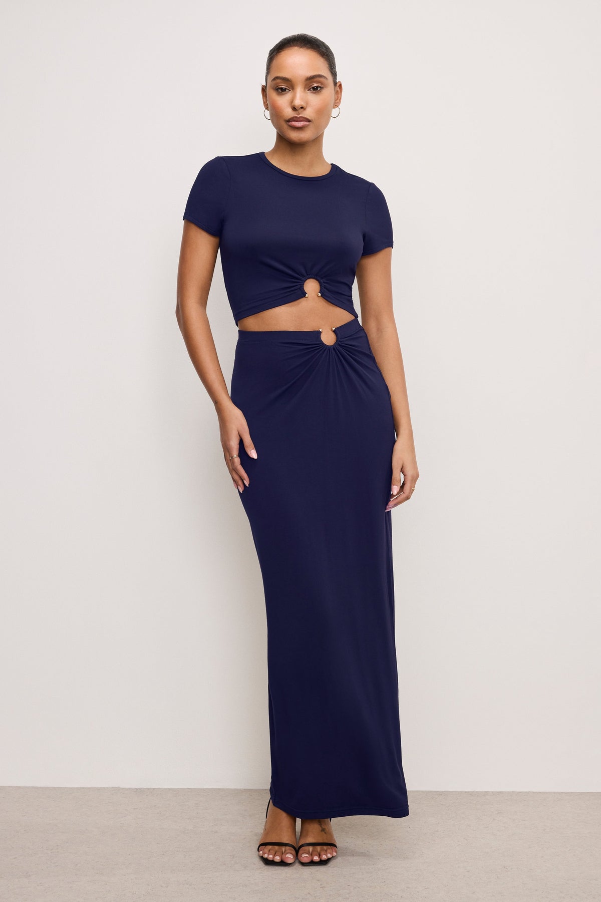 Premium STRETCH JERSEY MAXI SKIRT HORIZON INK