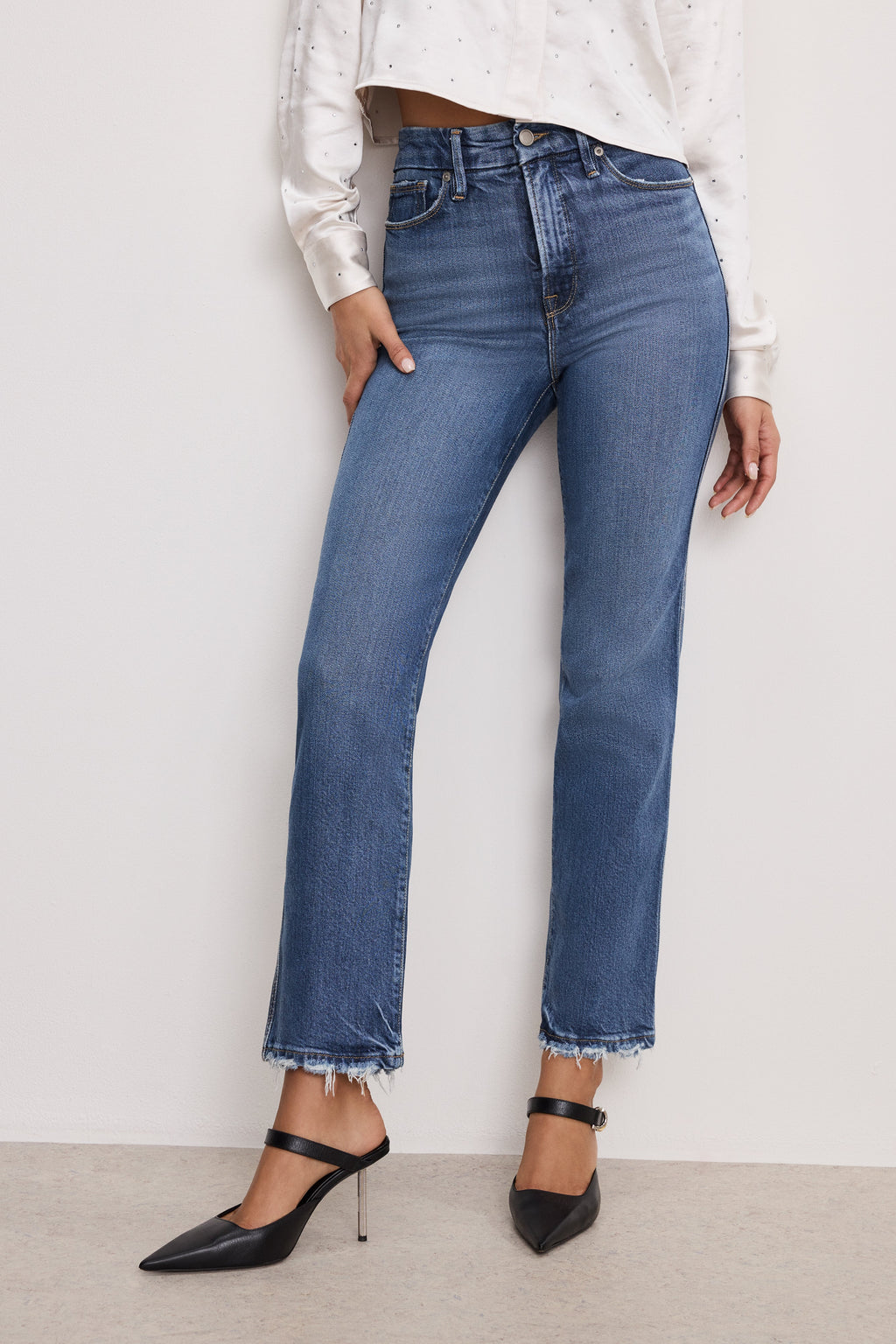 Premium SOFT TECH GOOD CURVE STRAIGHT JEANS INDIGO737