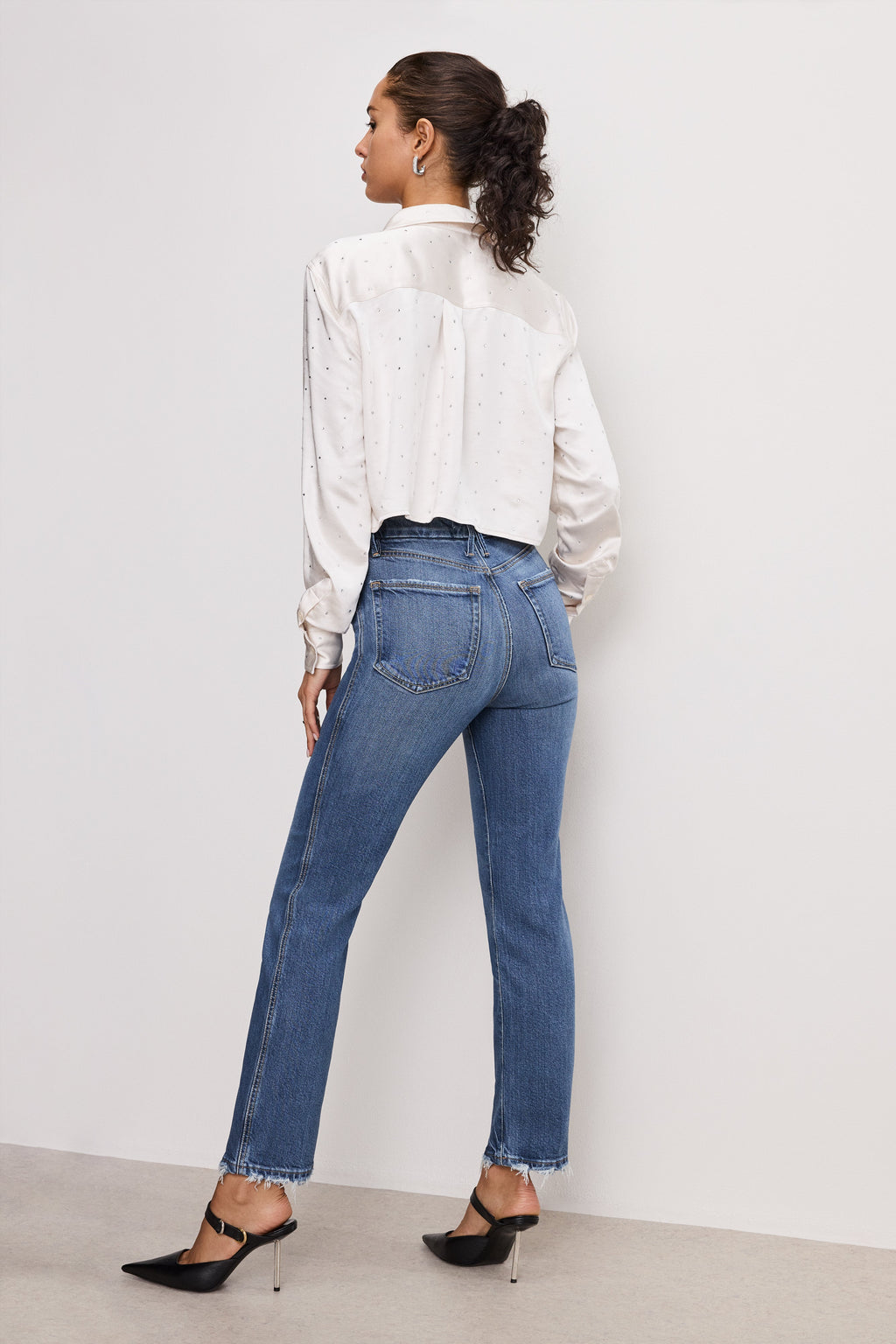 Premium SOFT TECH GOOD CURVE STRAIGHT JEANS INDIGO737