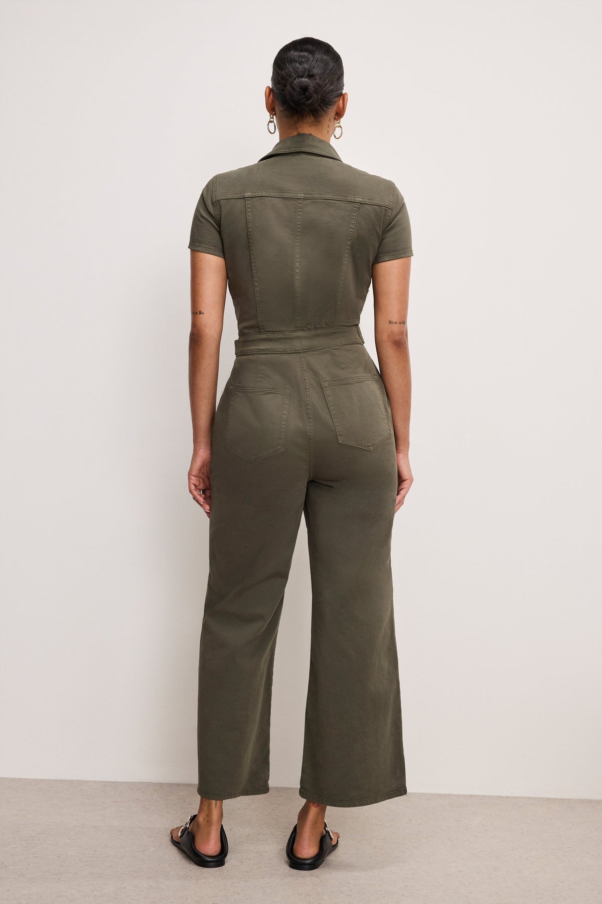 Premium FIT FOR SUCCESS TWILL PALAZZO CROPPED JUMPSUIT FATIGUE001