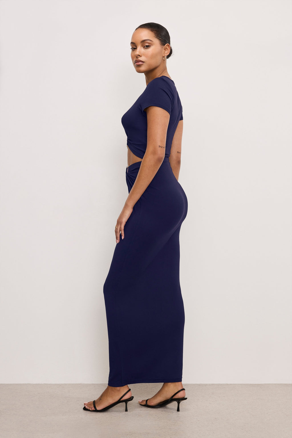 Premium STRETCH JERSEY MAXI SKIRT HORIZON INK