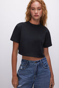 Premium COTTON CROPPED TEE BLACK001