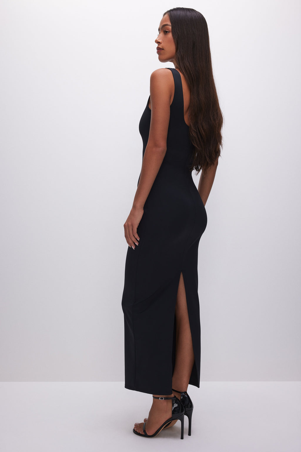 Premium SCULPTING MODERN TANK MAXI DRESS BLACK001