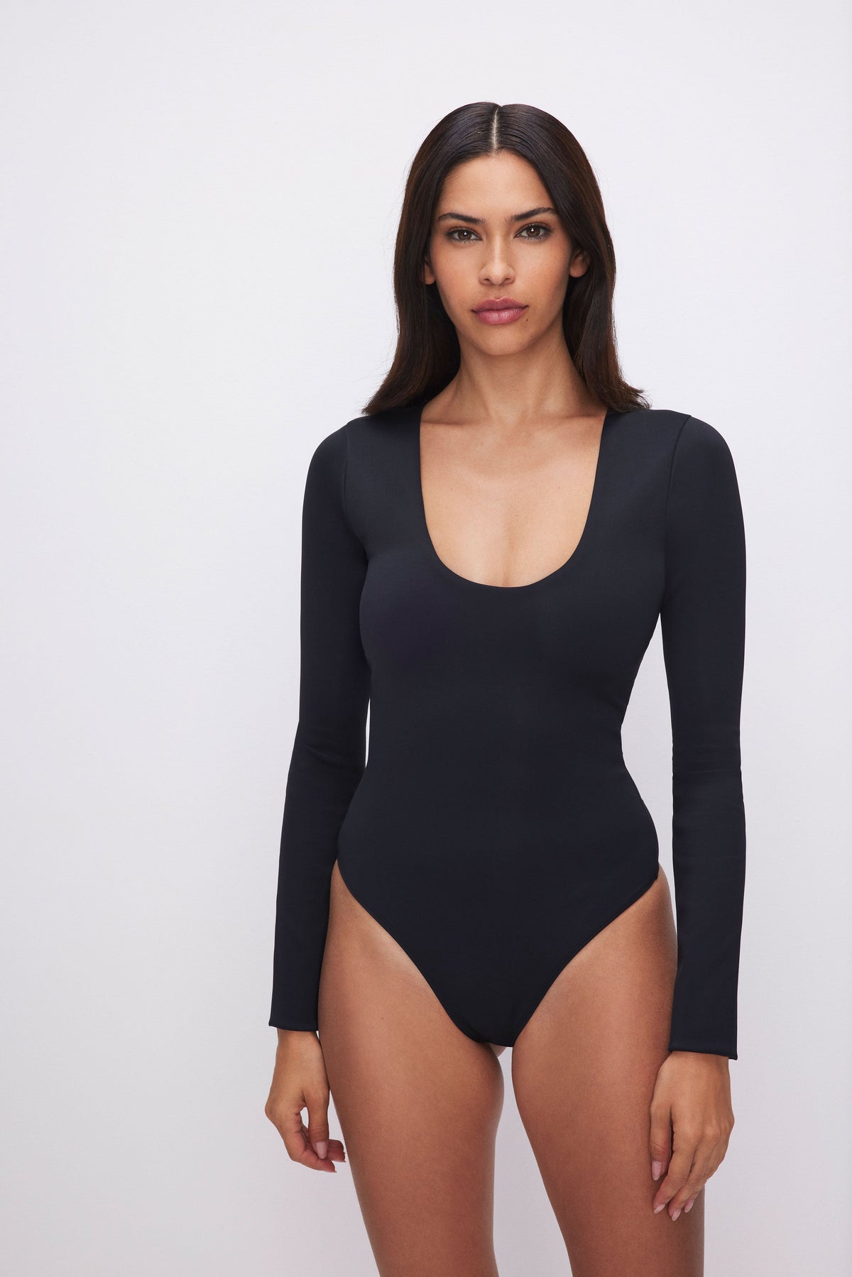 Premium SCULPTING SCOOP NECK BODYSUIT BLACK001