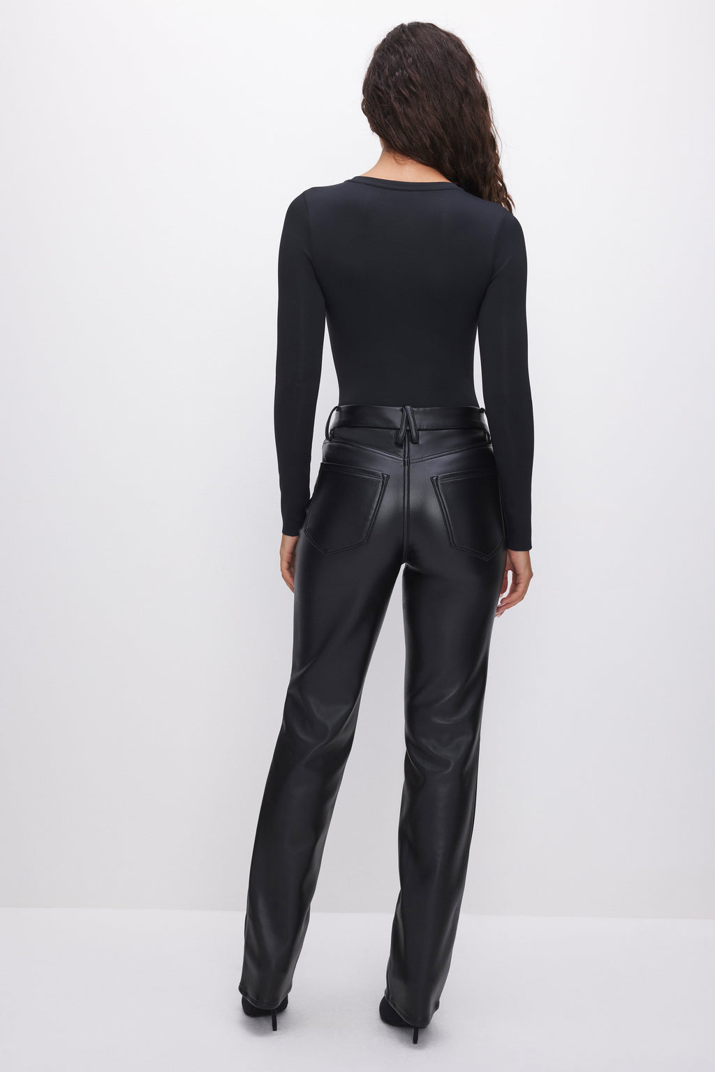 Premium GOOD ICON FAUX LEATHER PANTS BLACK001