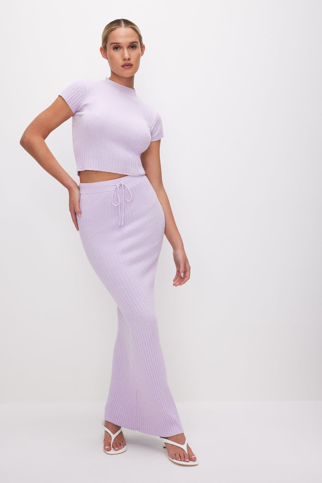 Premium RIBBED TERRY TEE LAVENDER001