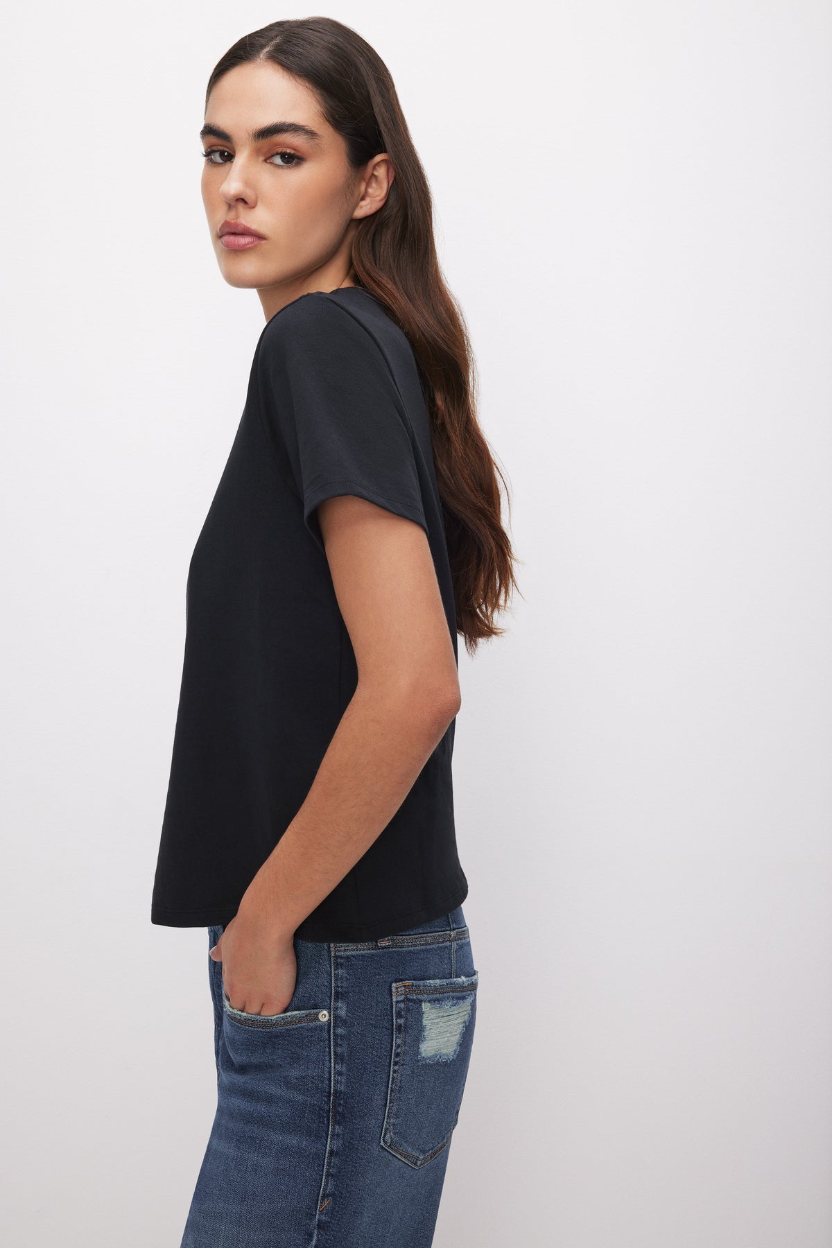 Premium COTTON CLASSIC TEE BLACK001