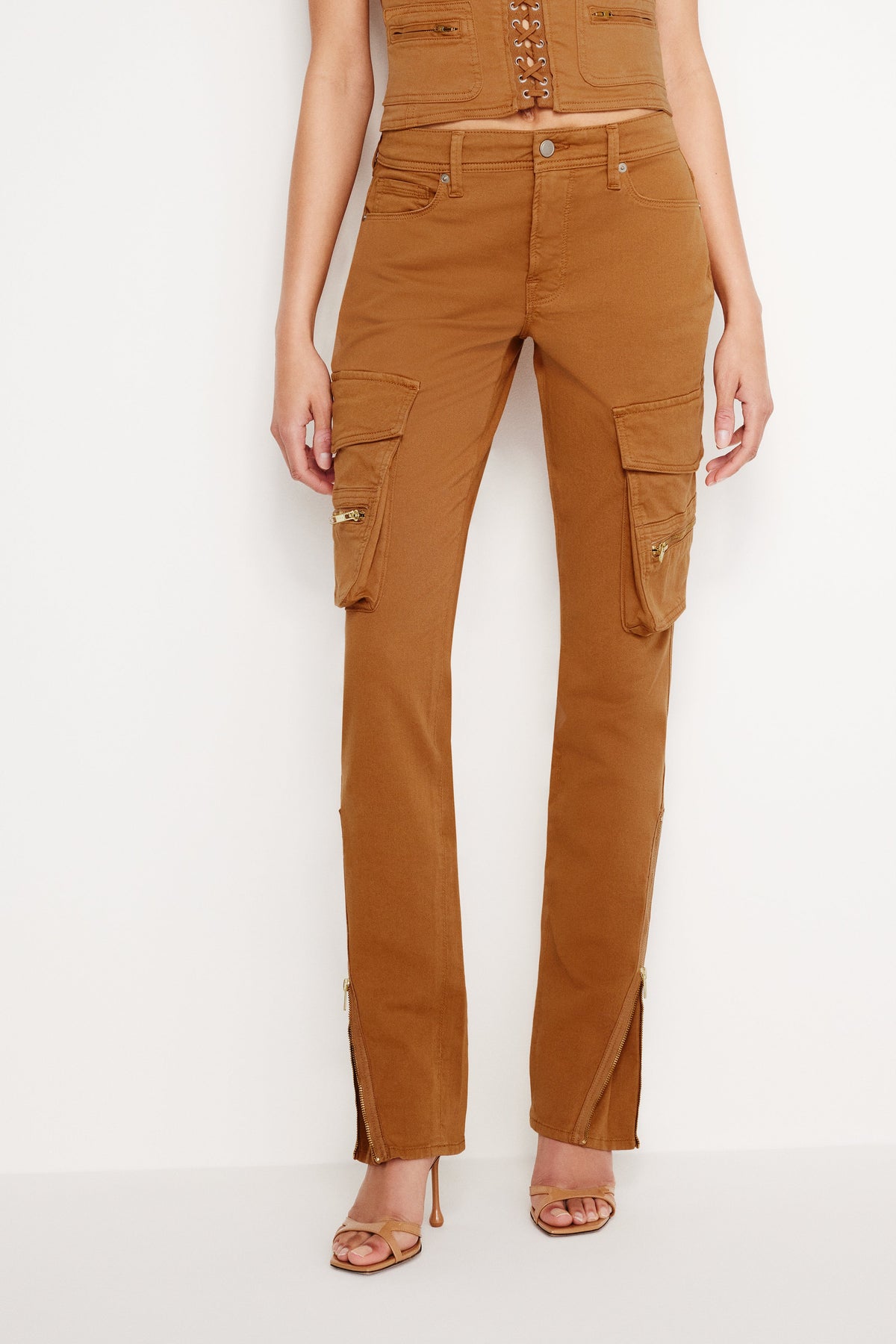 Premium TWILL SKINNY CARGO PANTS CANYON003