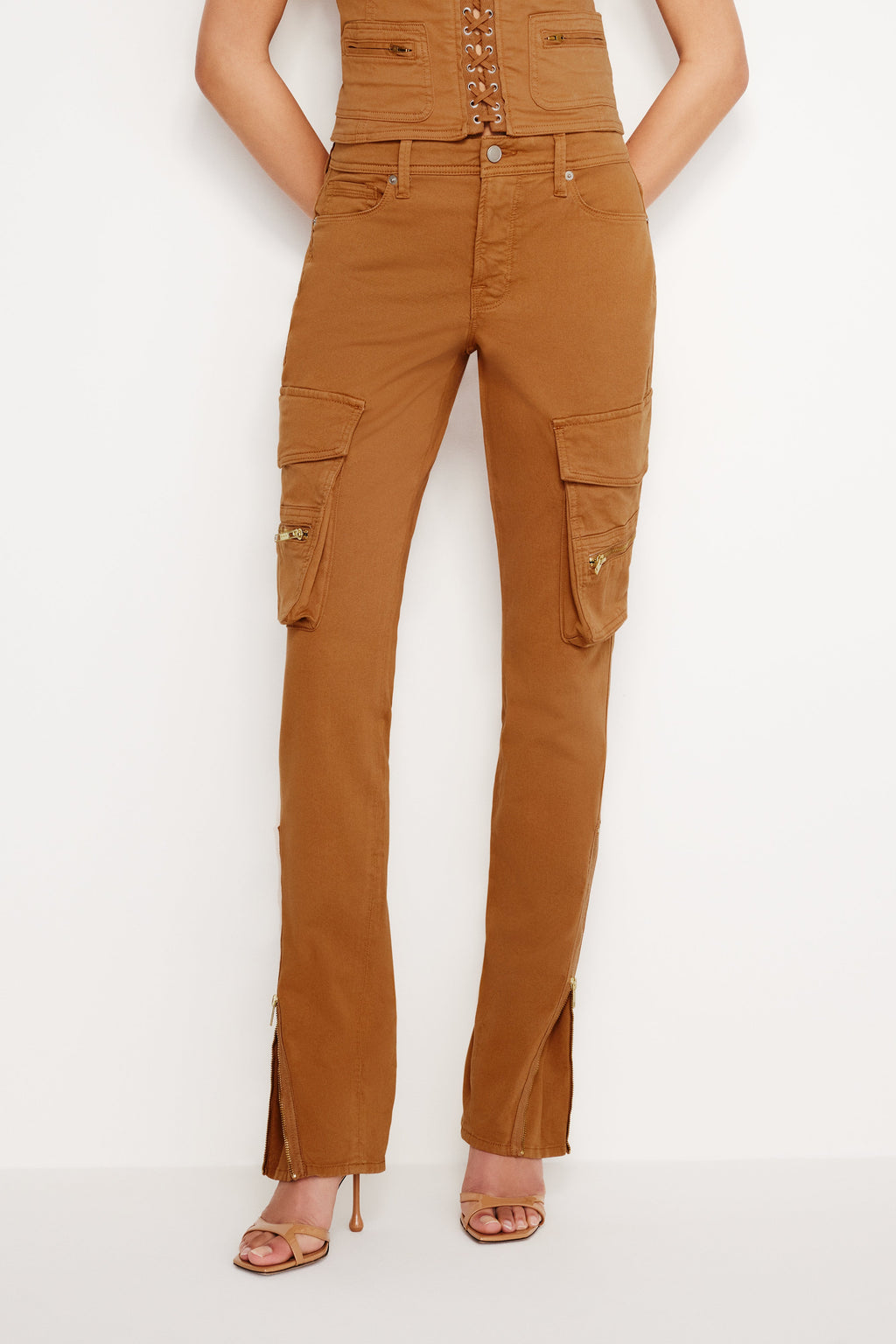 Premium TWILL SKINNY CARGO PANTS CANYON003