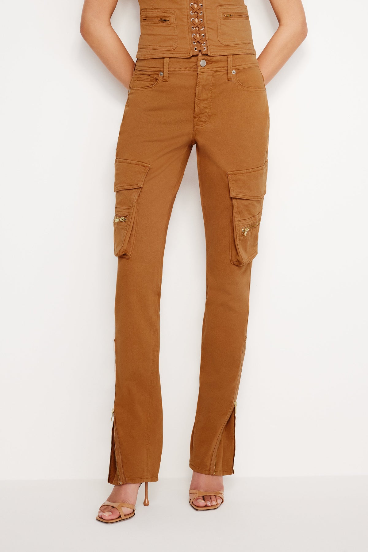 Premium TWILL SKINNY CARGO PANTS CANYON003