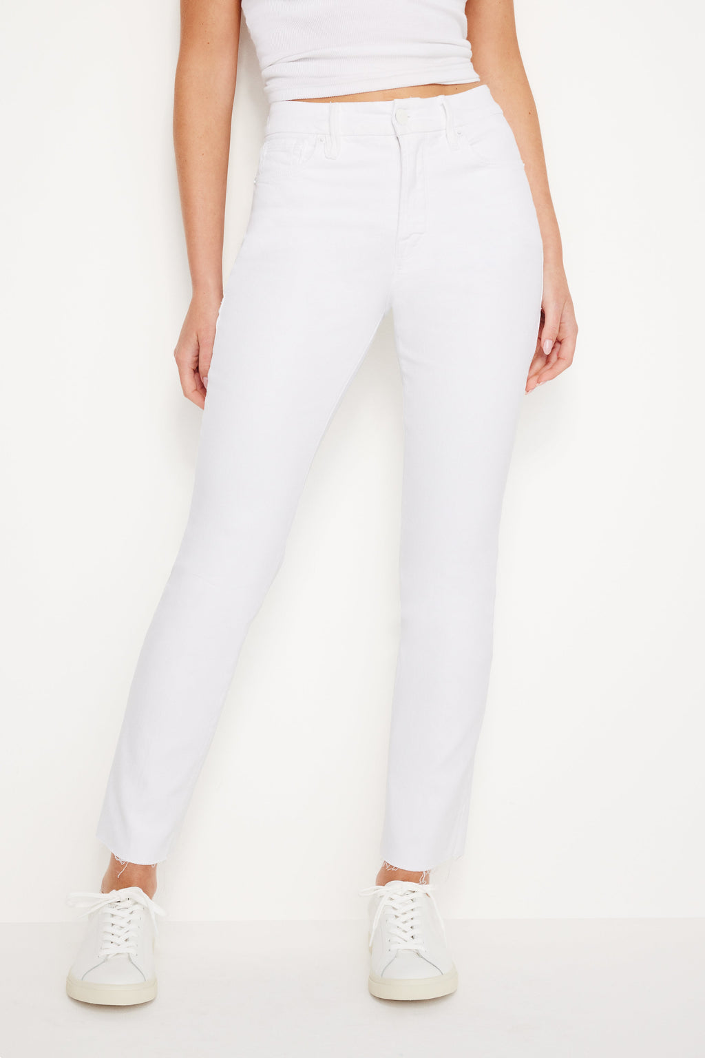 Premium GOOD LEGS STRAIGHT JEANS WHITE037