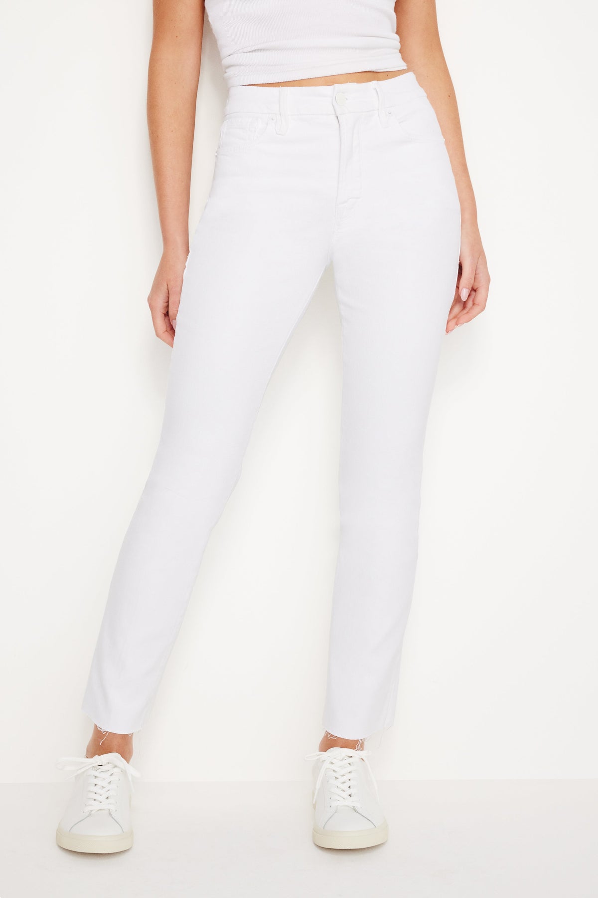 Premium GOOD LEGS STRAIGHT JEANS WHITE037
