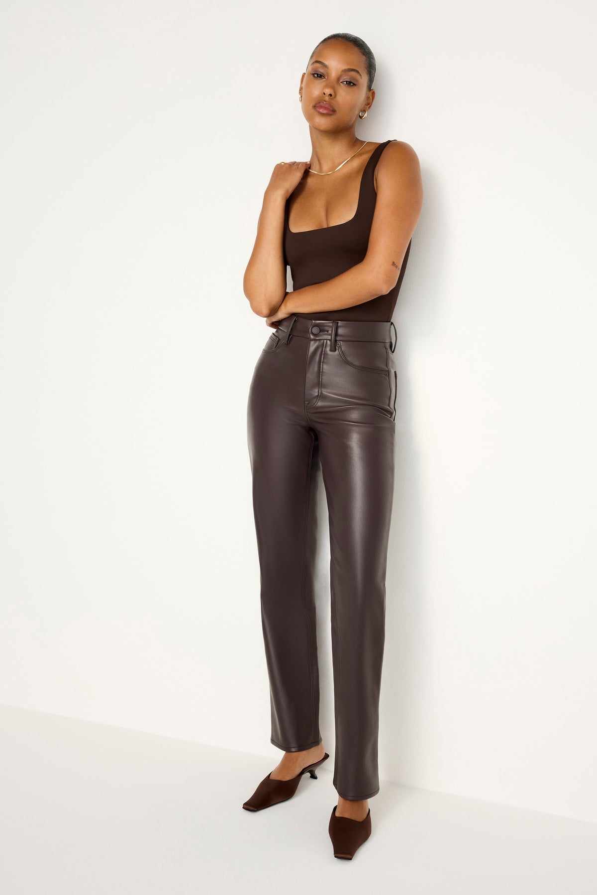 Premium GOOD ICON FAUX LEATHER PANTS BARK003