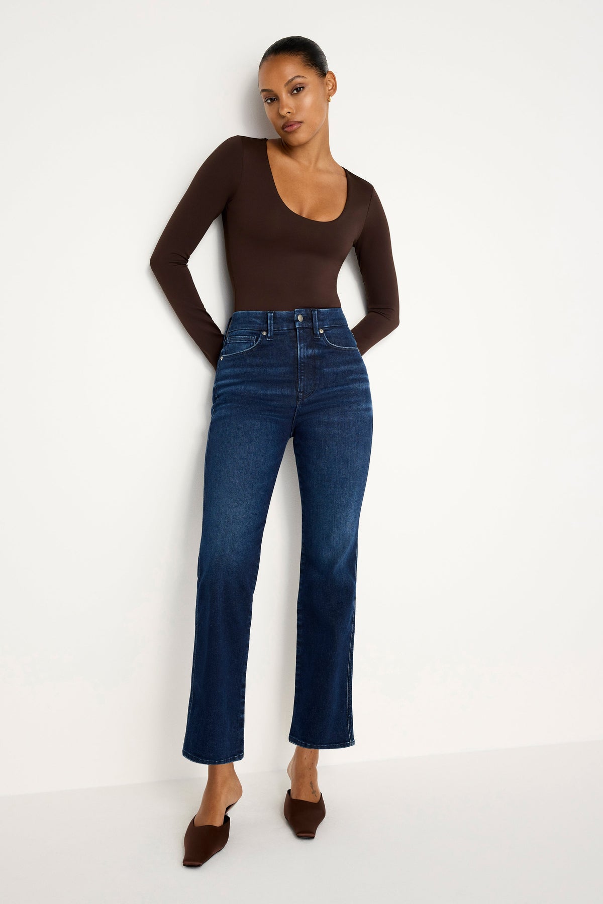 Premium ALWAYS FITS GOOD CURVE STRAIGHT JEANS INDIGO707
