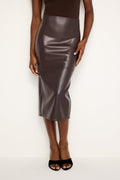 Premium FAUX LEATHER MIDI SKIRT BARK003