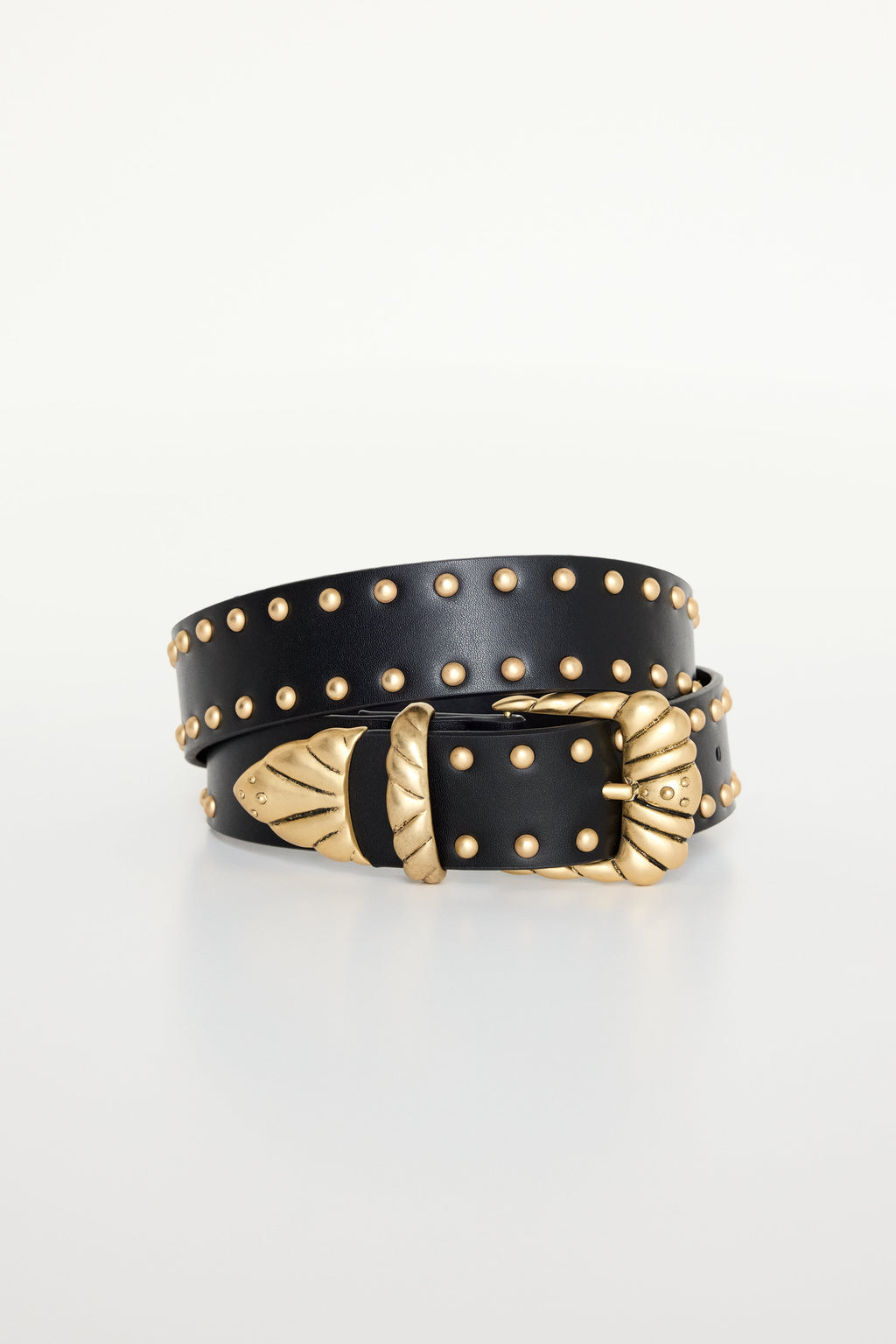 Premium WIDE STUDDED WESTERN BELT BLACK001