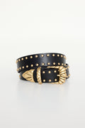 Premium WIDE STUDDED WESTERN BELT BLACK001