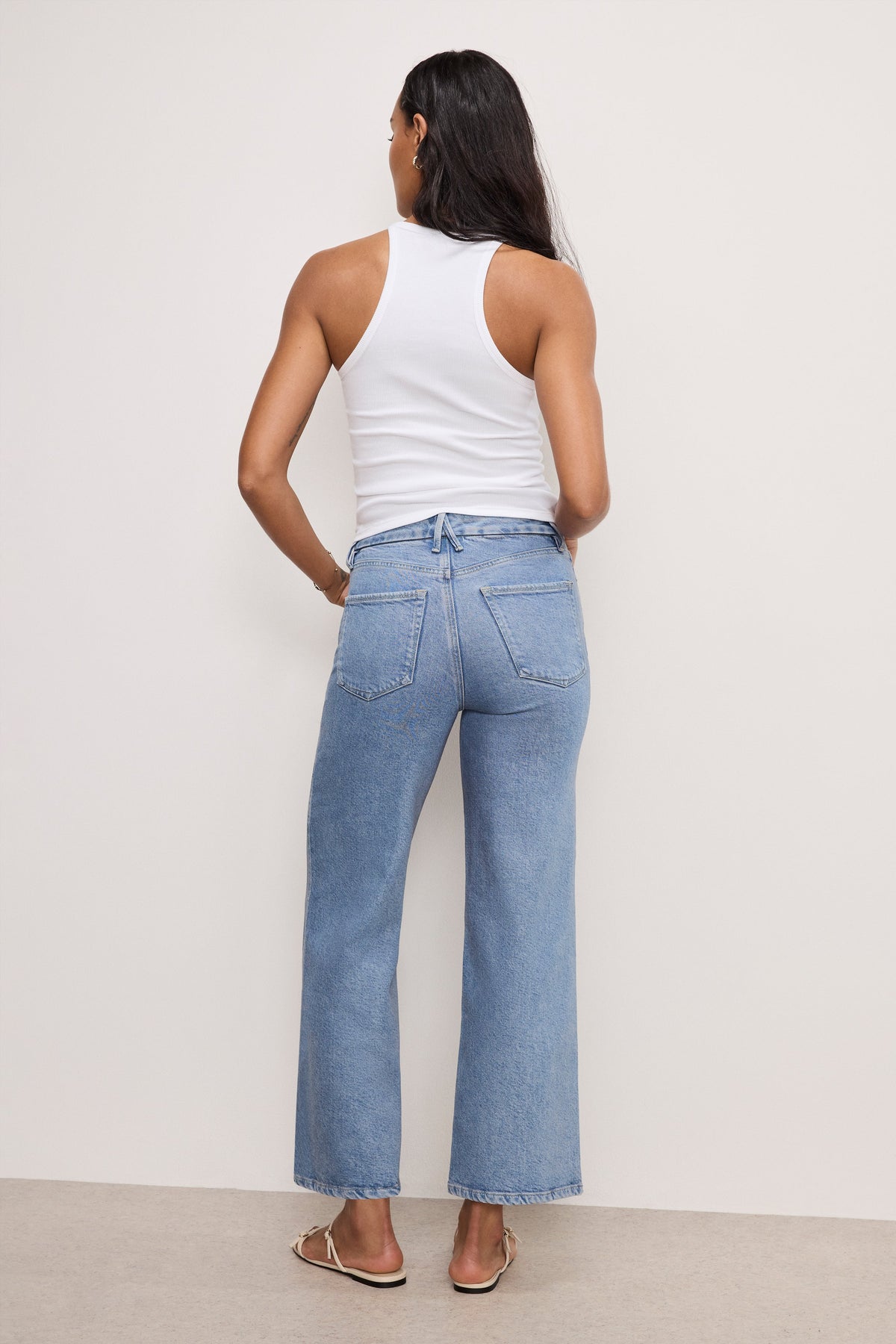 Premium SOFT TECH GOOD SKATE WIDE CROPPED JEANS INDIGO860