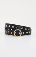 Premium SKINNY EYELET BELT BLACK001