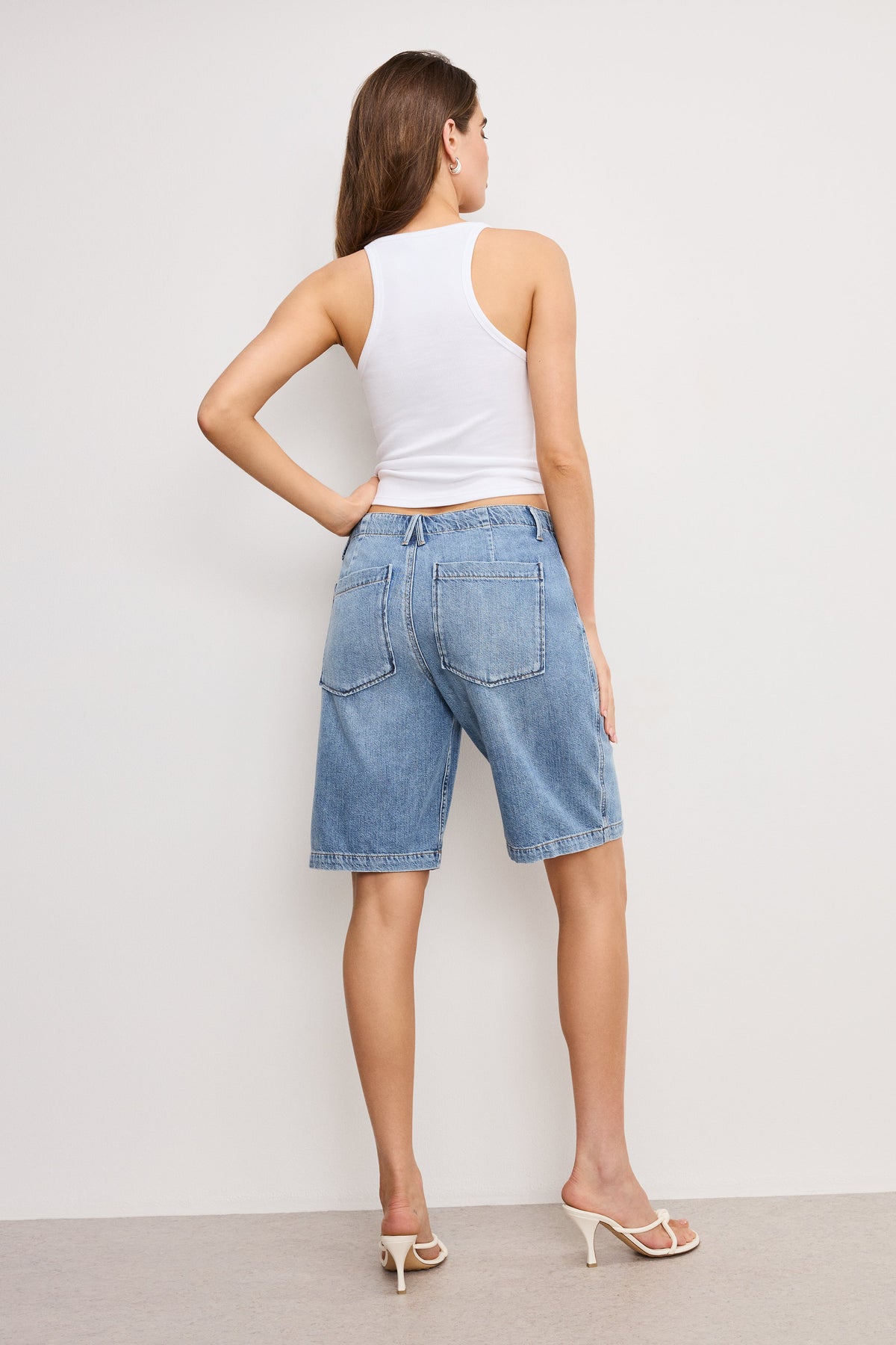 Premium LITE LINEN BERMUDA SHORT INDIGO786