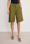 Premium LITE LINEN BERMUDA SHORT MARTINI OLIVE002
