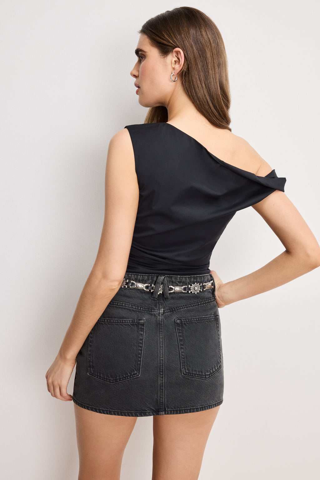 Premium POPLIN OFF SHOULDER TOP BLACK001