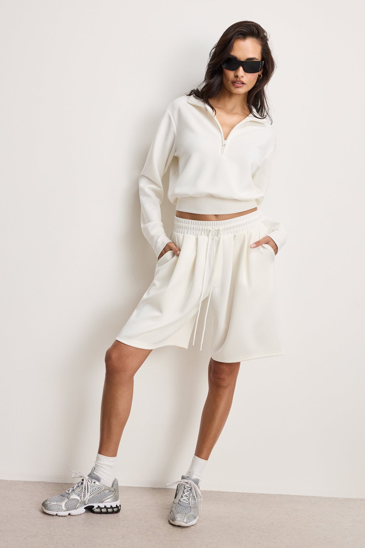 Premium AIR SOFT HALF ZIP SWEATSHIRT CLOUD WHITE