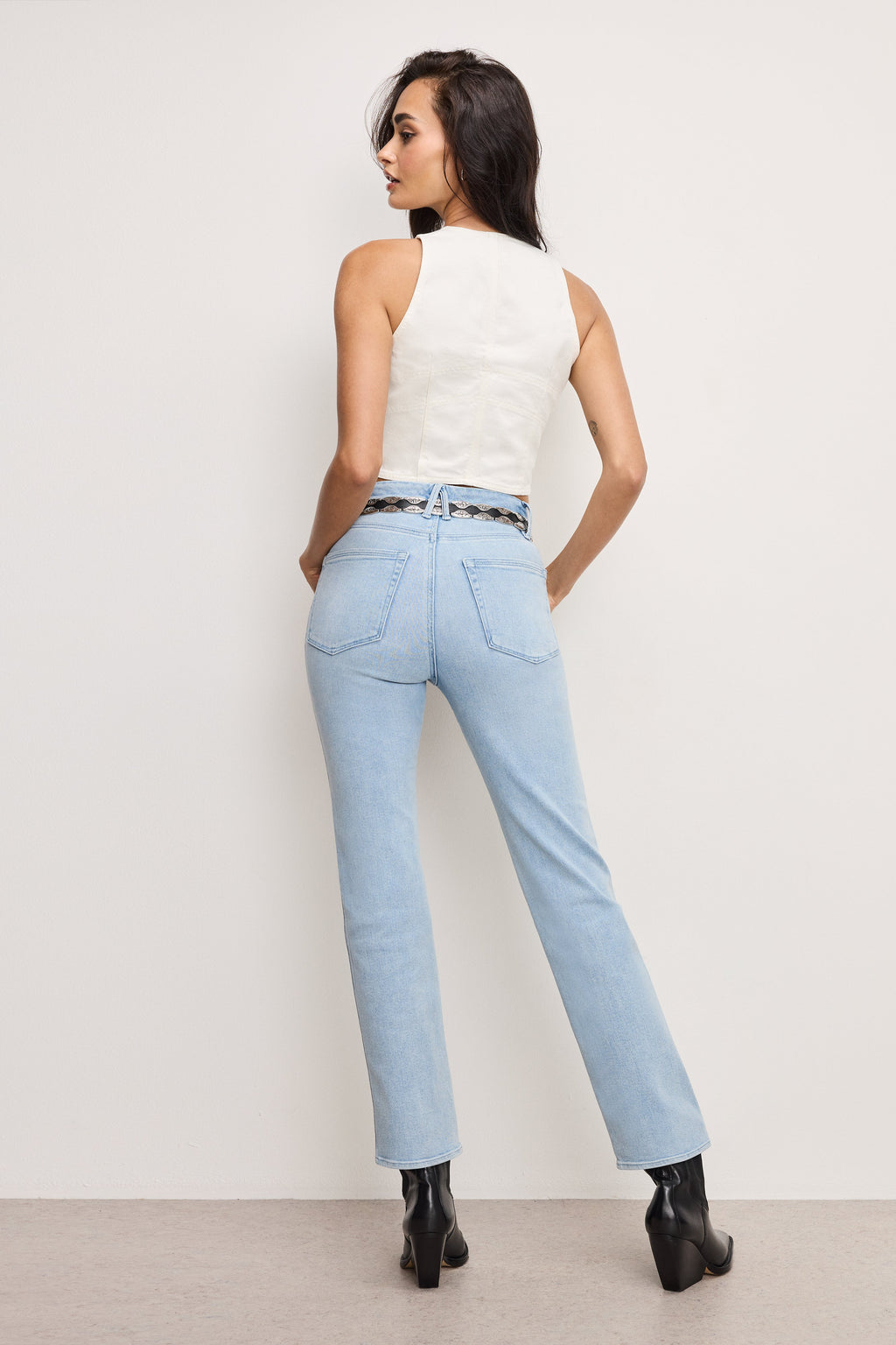 Premium GOOD CURVE STRAIGHT COMPRESSION JEANS INDIGO949