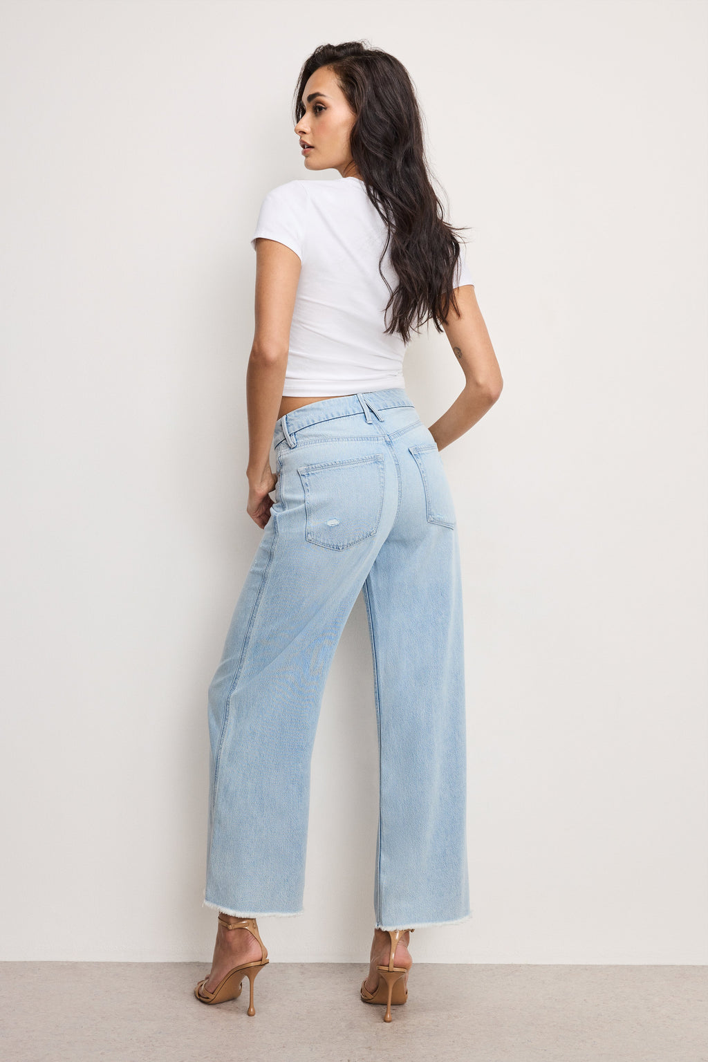 Premium WEIGHTLESS GOOD SKATE WIDE CROPPED JEANS INDIGO959