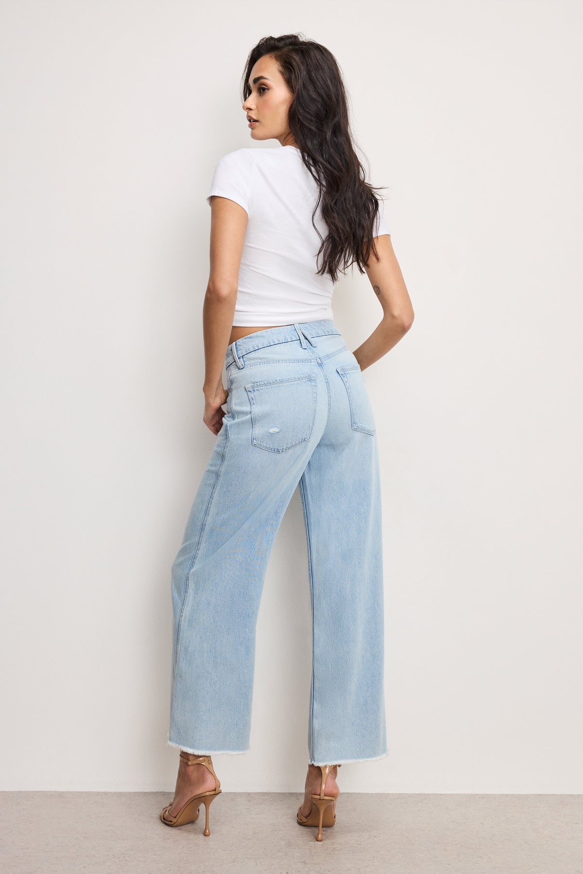 Premium WEIGHTLESS GOOD SKATE WIDE CROPPED JEANS INDIGO959