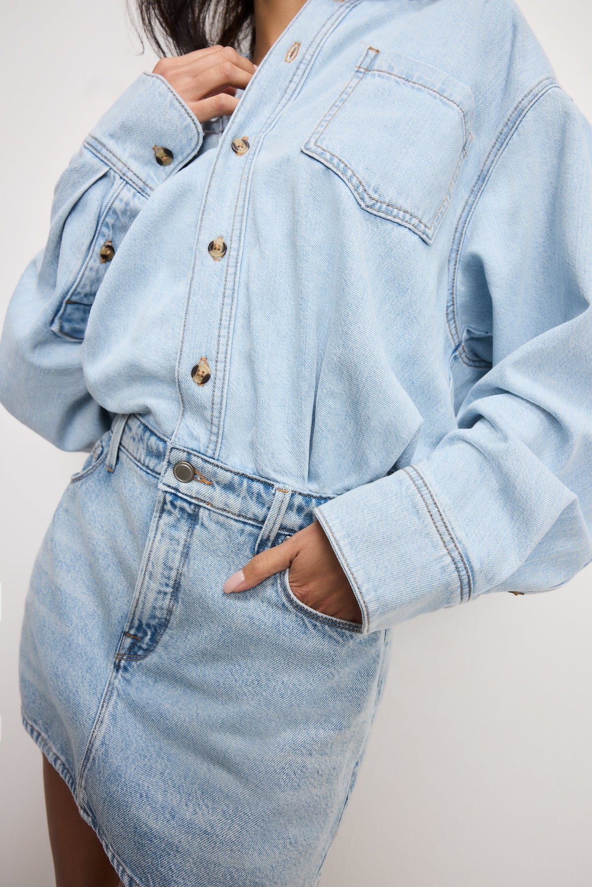 Premium DENIM SHIRT DRESS INDIGO795