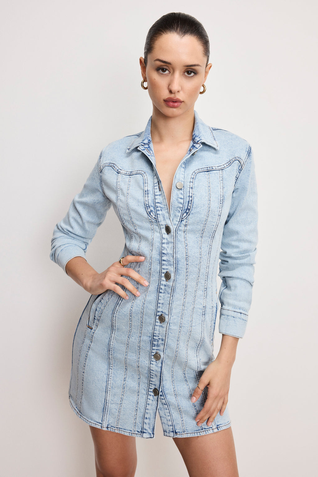Premium DOLLY DENIM CORSET DRESS INDIGO1022