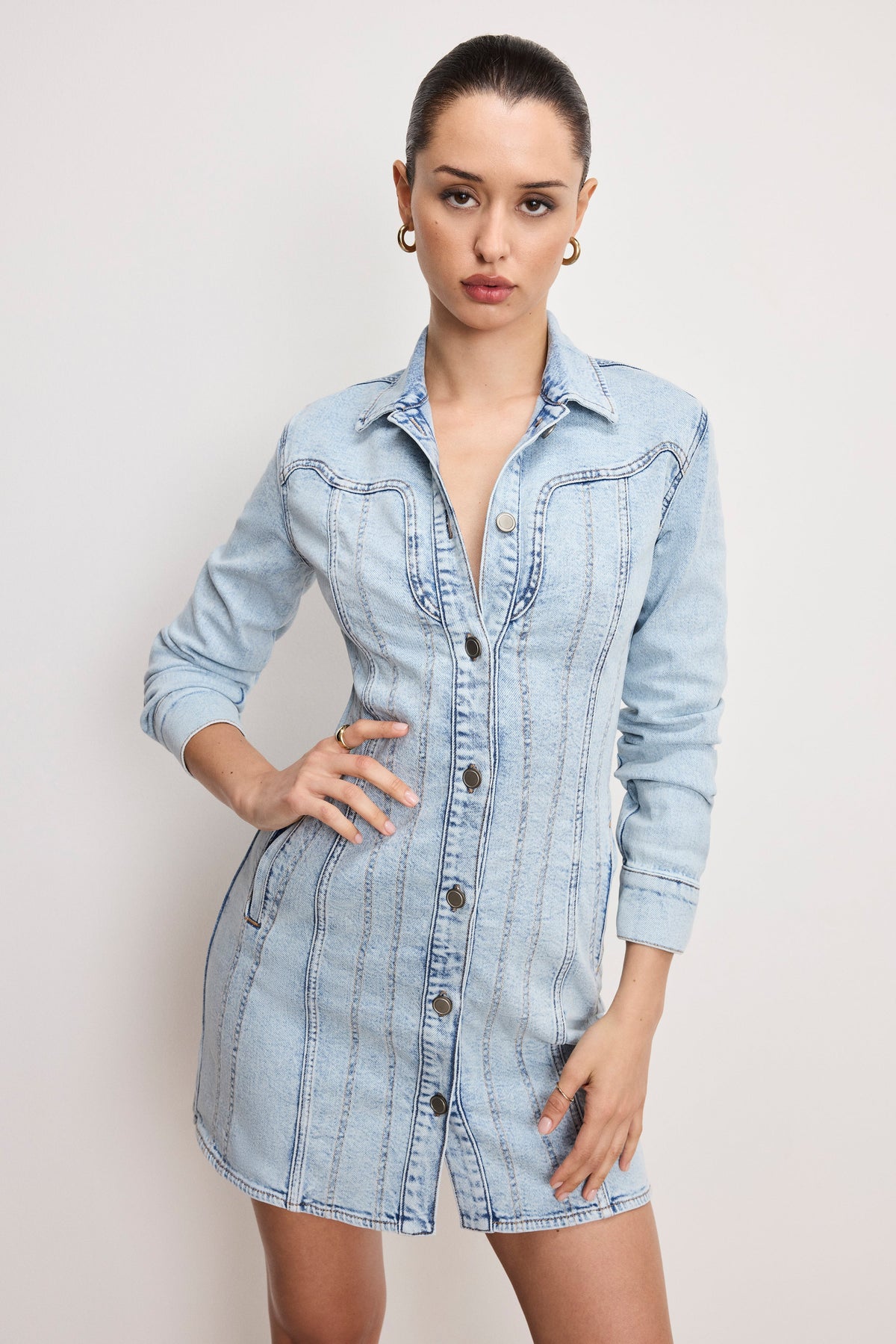 Premium DOLLY DENIM CORSET DRESS INDIGO1022
