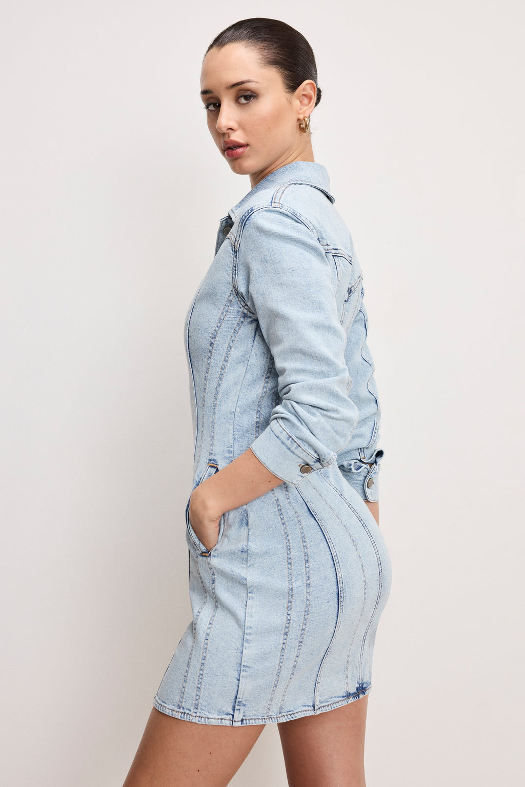 Premium DOLLY DENIM CORSET DRESS INDIGO1022
