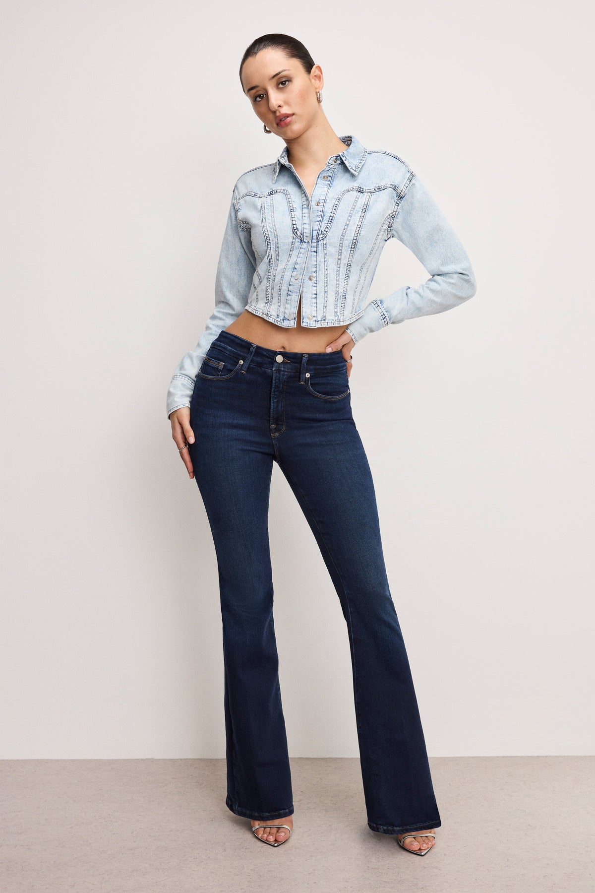 Premium DOLLY DENIM CORSET SHIRT INDIGO1021