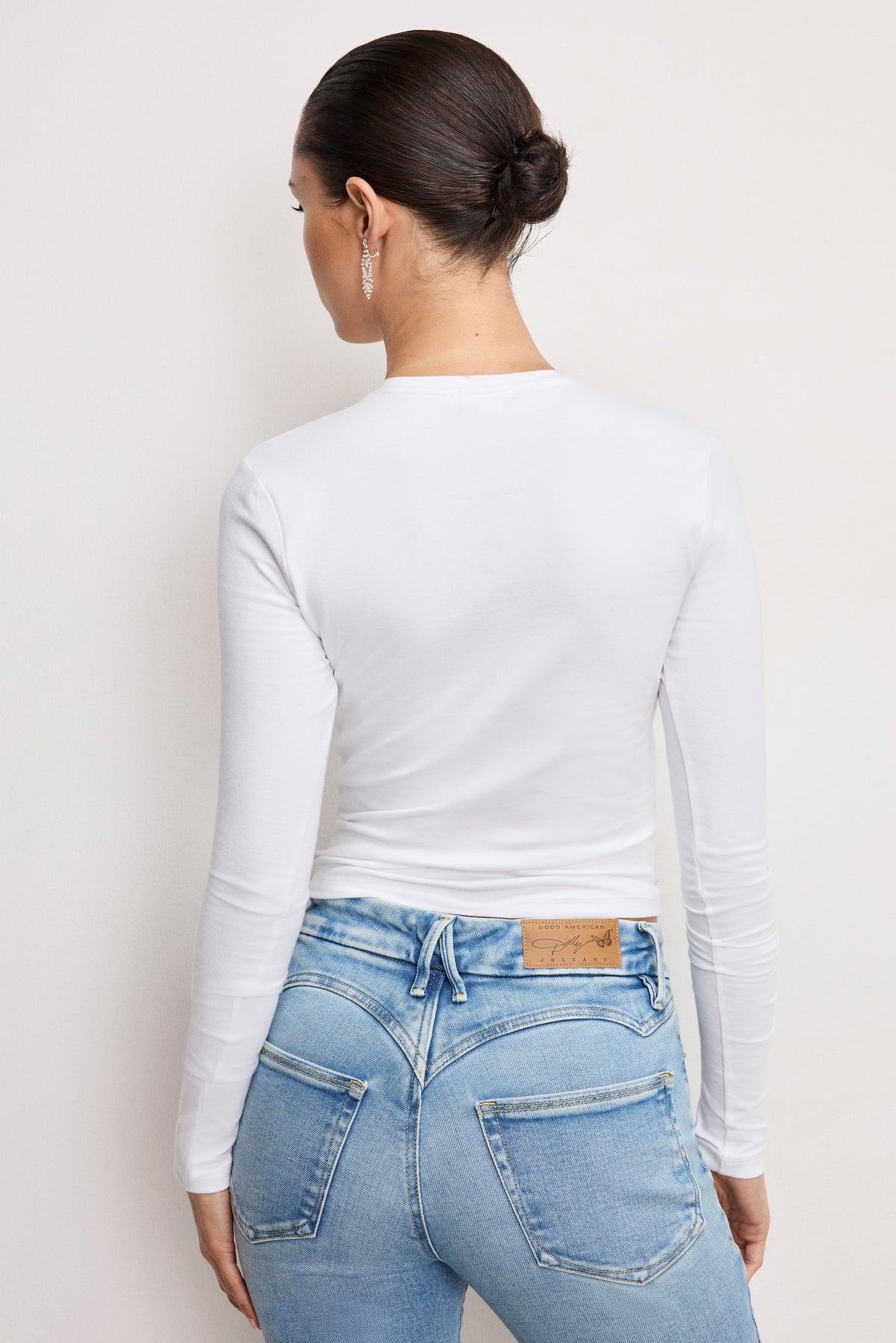 Premium DOLLY BUTTERFLY SUPER STRETCH LONG SLEEVE WHITE001