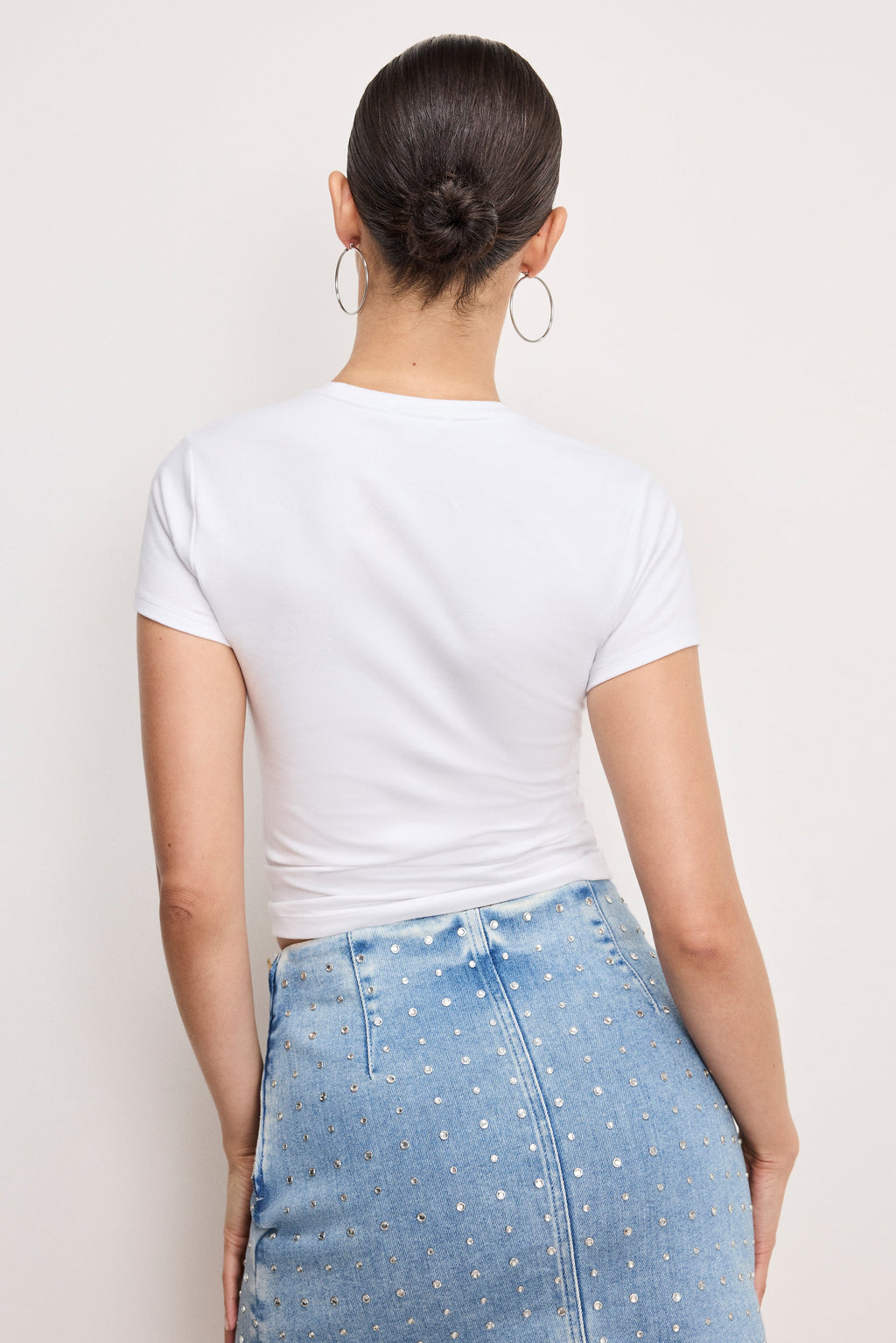 Premium DOLLY SIGNATURE SUPER STRETCH BABY TEE WHITE001