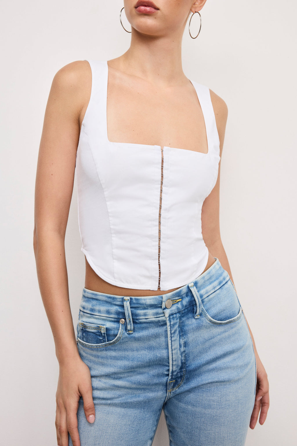 Premium DOLLY POPLIN BUSTIER WHITE001