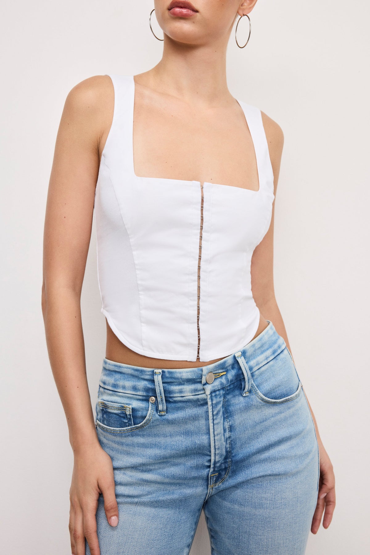 Premium DOLLY POPLIN BUSTIER WHITE001