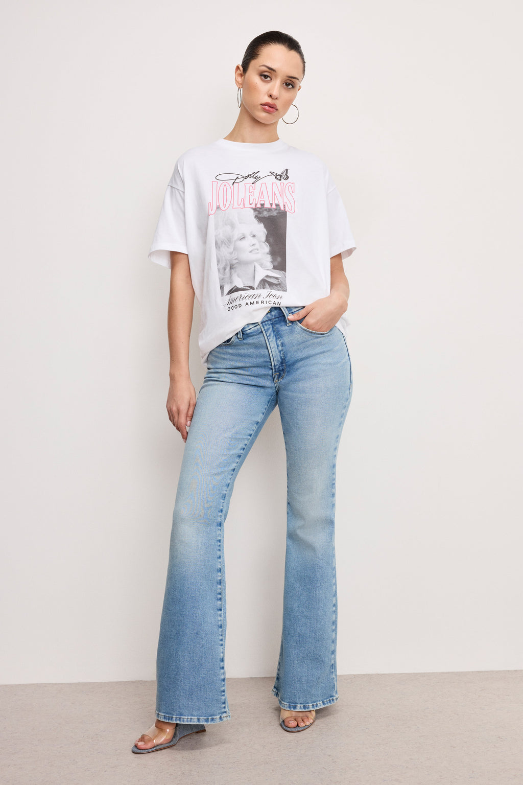 Premium DOLLY OVERSIZED CONCERT TEE WHITE001