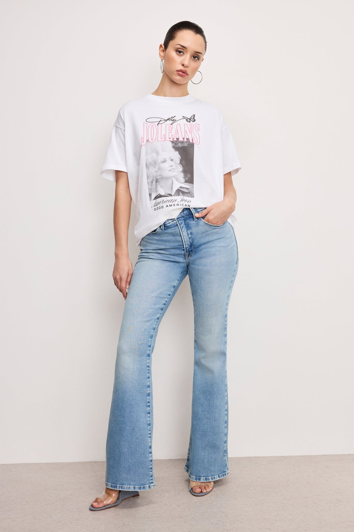 Premium DOLLY OVERSIZED CONCERT TEE WHITE001